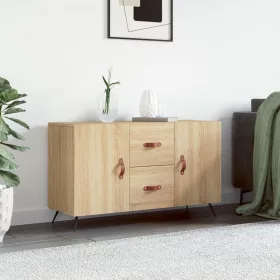    sonoma tölgy színű szerelt fa tálalószekrény 100 x 36 x 60 cm