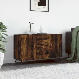    füstös tölgy színű szerelt fa tálalószekrény 100 x 36 x 90 cm