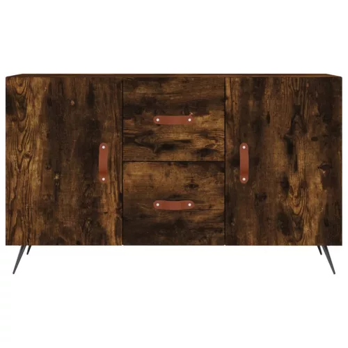  füstös tölgy színű szerelt fa tálalószekrény 100 x 36 x 90 cm