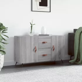    szürke sonoma színű szerelt fa tálalószekrény 100 x 36 x 60 cm