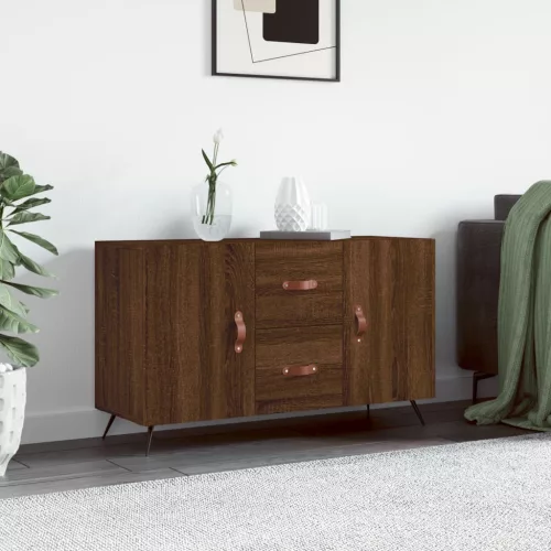  barna tölgyszínű szerelt fa tálalószekrény 100 x 36 x 60 cm