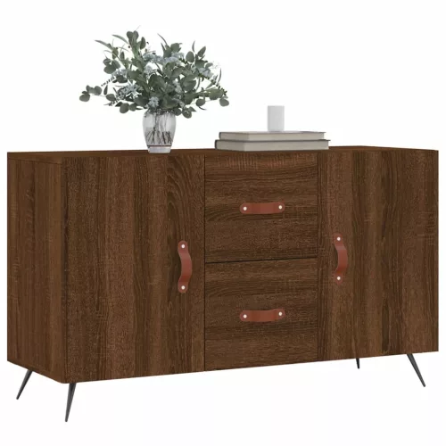  barna tölgyszínű szerelt fa tálalószekrény 100 x 36 x 60 cm