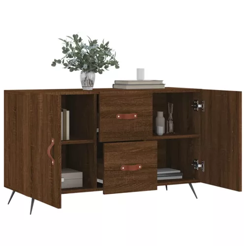  barna tölgyszínű szerelt fa tálalószekrény 100 x 36 x 60 cm