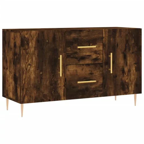  füstös tölgy színű szerelt fa tálalószekrény 100 x 36 x 90 cm