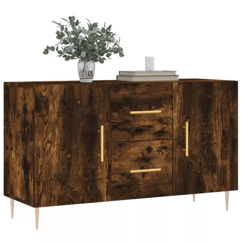  füstös tölgy színű szerelt fa tálalószekrény 100 x 36 x 90 cm