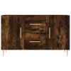  füstös tölgy színű szerelt fa tálalószekrény 100 x 36 x 90 cm