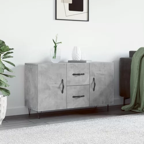  betonszürke szerelt fa tálalószekrény 100 x 36 x 60 cm