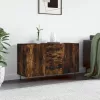  füstös tölgy színű szerelt fa tálalószekrény 100 x 36 x 90 cm