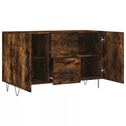  füstös tölgy színű szerelt fa tálalószekrény 100 x 36 x 90 cm