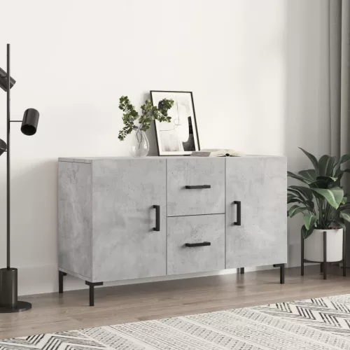  betonszürke szerelt fa tálalószekrény 100 x 36 x 60 cm