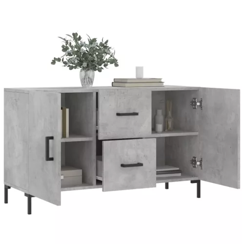  betonszürke szerelt fa tálalószekrény 100 x 36 x 60 cm