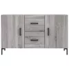  szürke sonoma színű szerelt fa tálalószekrény 100 x 36 x 60 cm