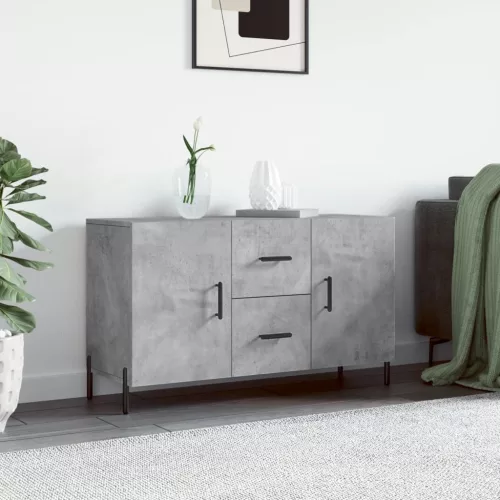  betonszürke szerelt fa tálalószekrény 100 x 36 x 60 cm