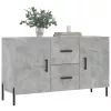  betonszürke szerelt fa tálalószekrény 100 x 36 x 60 cm