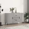  szürke sonoma színű szerelt fa tálalószekrény 100 x 36 x 60 cm