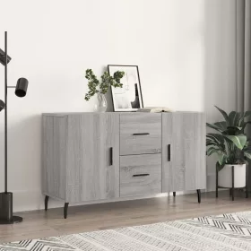   szürke sonoma színű szerelt fa tálalószekrény 100 x 36 x 60 cm