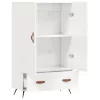  magasfényű fehér szerelt fa magasszekrény 69,5 x 31 x 115 cm