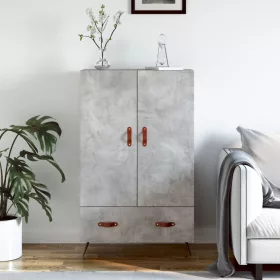  betonszürke szerelt fa magasszekrény 69,5 x 31 x 115 cm
