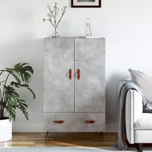  betonszürke szerelt fa magasszekrény 69,5 x 31 x 115 cm