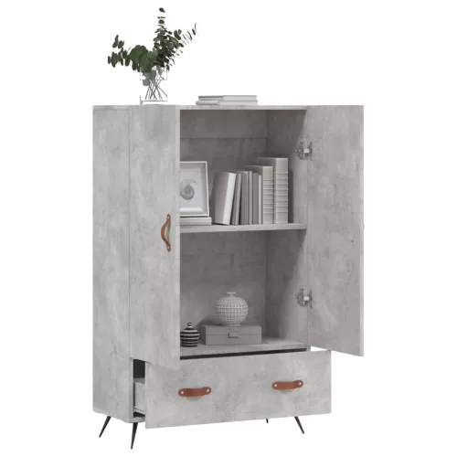 betonszürke szerelt fa magasszekrény 69,5 x 31 x 115 cm