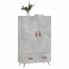  betonszürke szerelt fa magasszekrény 69,5 x 31 x 115 cm