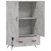  betonszürke szerelt fa magasszekrény 69,5 x 31 x 115 cm