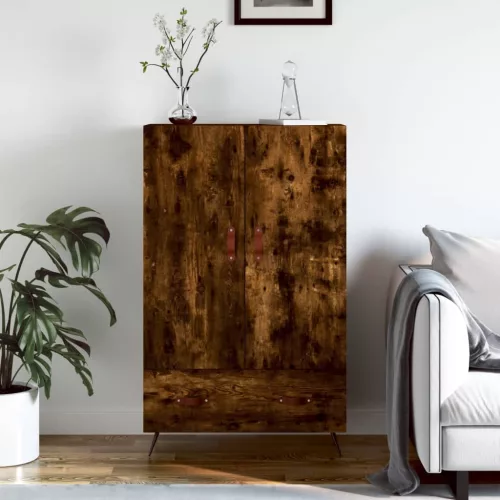 füstös tölgy színű szerelt fa magasszekrény 69,5 x 31 x 115 cm