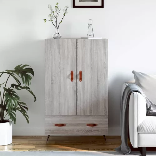  szürke sonoma szerelt fa magasszekrény 69,5 x 31 x 115 cm