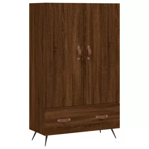  barna tölgyszínű szerelt fa magasszekrény 69,5 x 31 x 115 cm