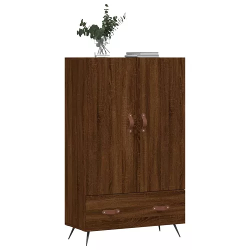  barna tölgyszínű szerelt fa magasszekrény 69,5 x 31 x 115 cm