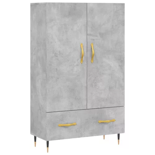  betonszürke szerelt fa magasszekrény 69,5 x 31 x 115 cm