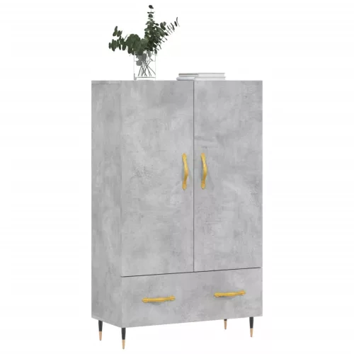  betonszürke szerelt fa magasszekrény 69,5 x 31 x 115 cm