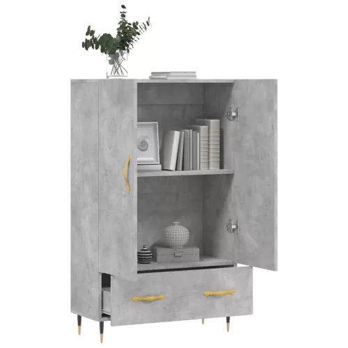  betonszürke szerelt fa magasszekrény 69,5 x 31 x 115 cm