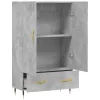  betonszürke szerelt fa magasszekrény 69,5 x 31 x 115 cm