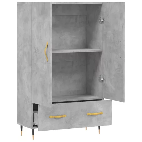  betonszürke szerelt fa magasszekrény 69,5 x 31 x 115 cm