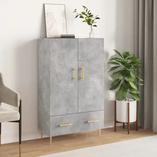  betonszürke szerelt fa magasszekrény 69,5 x 31 x 115 cm