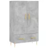  betonszürke szerelt fa magasszekrény 69,5 x 31 x 115 cm