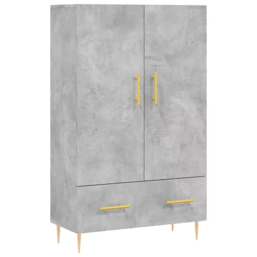  betonszürke szerelt fa magasszekrény 69,5 x 31 x 115 cm