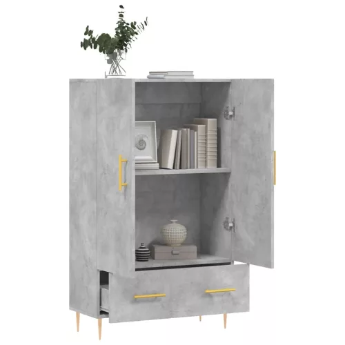  betonszürke szerelt fa magasszekrény 69,5 x 31 x 115 cm