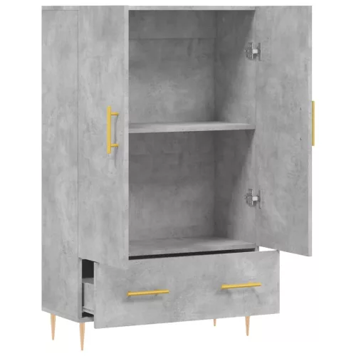  betonszürke szerelt fa magasszekrény 69,5 x 31 x 115 cm
