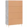  betonszürke szerelt fa magasszekrény 69,5 x 31 x 115 cm