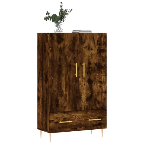  füstös tölgy színű szerelt fa magasszekrény 69,5 x 31 x 115 cm