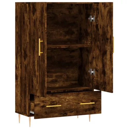  füstös tölgy színű szerelt fa magasszekrény 69,5 x 31 x 115 cm