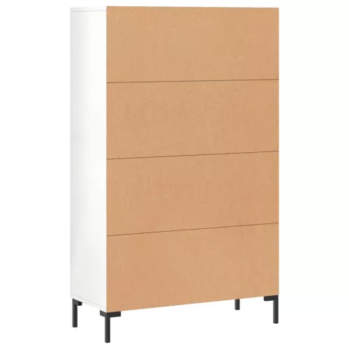  magasfényű fehér szerelt fa magasszekrény 69,5 x 31 x 115 cm