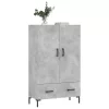  betonszürke szerelt fa magasszekrény 69,5 x 31 x 115 cm