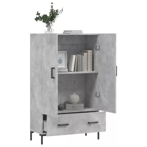  betonszürke szerelt fa magasszekrény 69,5 x 31 x 115 cm