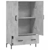  betonszürke szerelt fa magasszekrény 69,5 x 31 x 115 cm