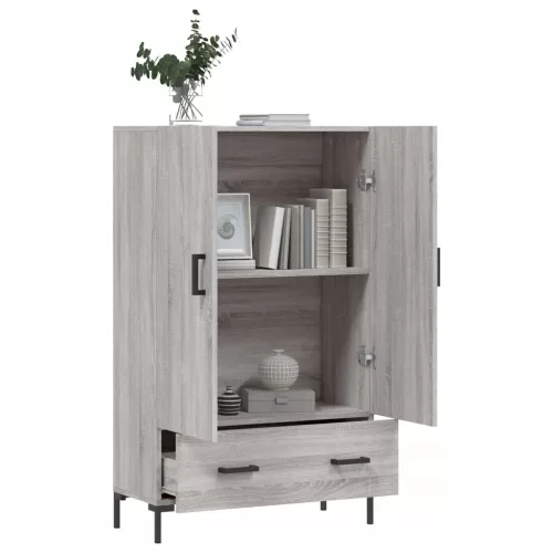  szürke sonoma szerelt fa magasszekrény 69,5 x 31 x 115 cm