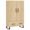  sonoma tölgy színű szerelt fa magasszekrény 69,5 x 31 x 115 cm