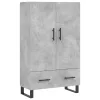  betonszürke szerelt fa magasszekrény 69,5 x 31 x 115 cm